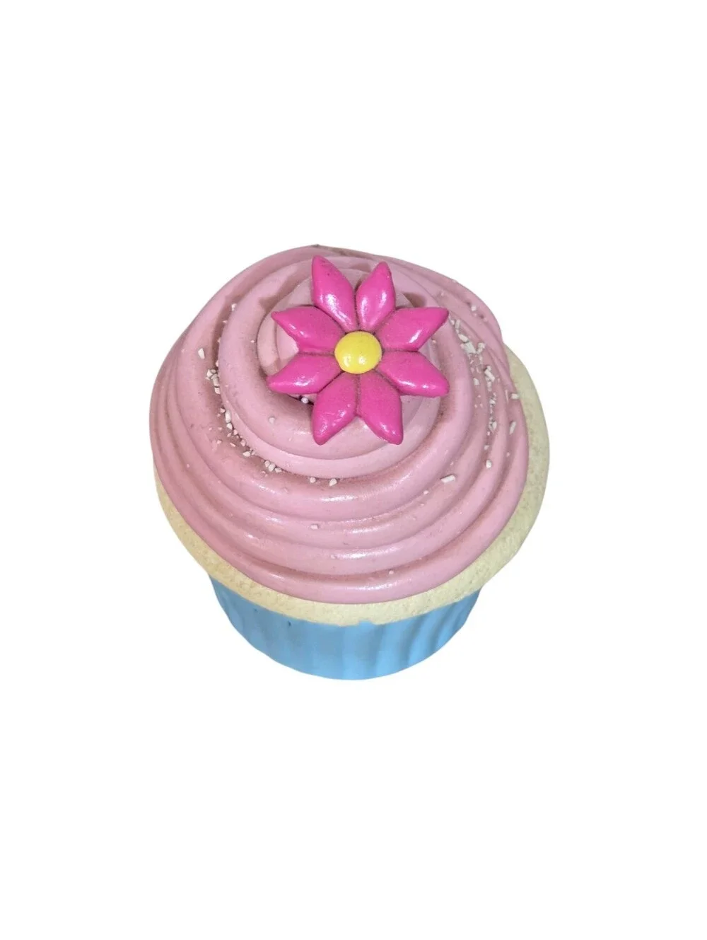 Pink Frosted Cupcake Trinket Box with Blue Base